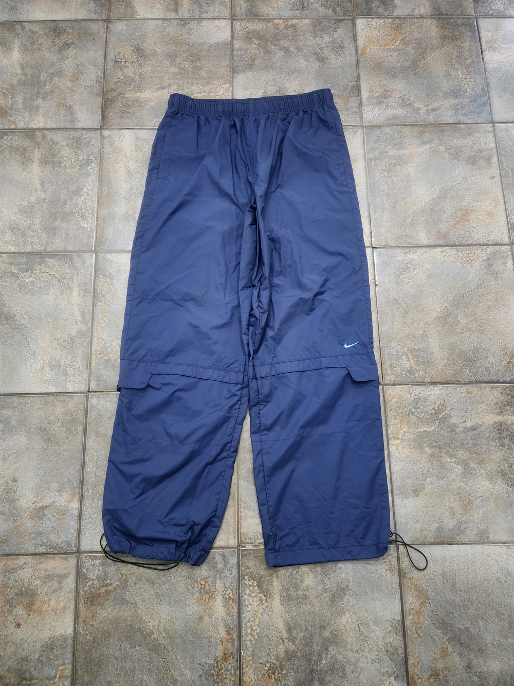 Vintage Y2K Nike Men's XL Baggy Wide-Leg Embroidered Swoosh Track Pants Joggers